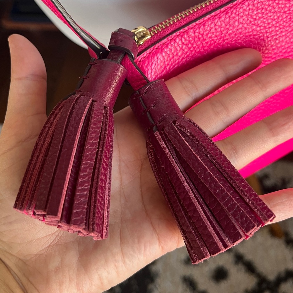 Kate Spade Bright Pink Crossbody Bag with Tassel Accents - Picture 6 of 16